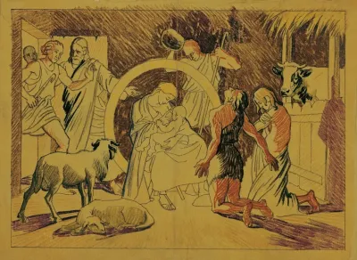 Heilige Familie Mit Hirten