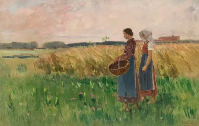 Heimweg Zwei Bauerinnen Am Feldrand