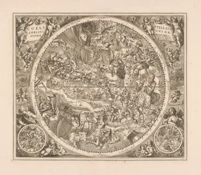 Hemelkaart Met Christelijke Sterrenbeelden Coelistellati Christiani Haemisphaerium Prius