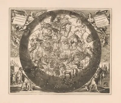 Hemelkaart Met De Noordelijke Sterrenbeelden Haemisphaerium Stellatum Boreale Cum Subiecto Haemisphaerio Terrestri