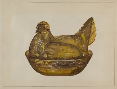 Hen On Dish