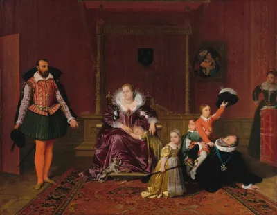 Henri Iv Jouant Avec Ses Enfants Au Moment Ou Lambassadeur Despagne Est Admis En Sa Presence