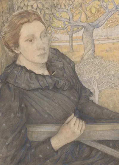 Henriette Van Der Schalk In Een Tuin Te Noordwijk