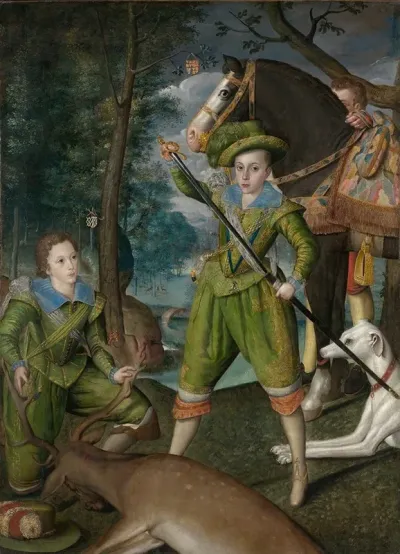 Henry Frederick 1594 1612 Prince Of Wales With Sir John Harington 1592 1614 In The Hunting Field