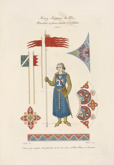 Henry Sic Seigneur Du Mez Mareschal De France Tenant Loriflame 1265