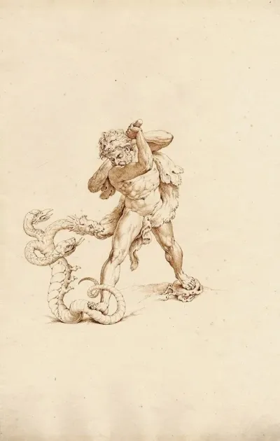 Hercules In Gevecht Met De Hydra Van Lerna