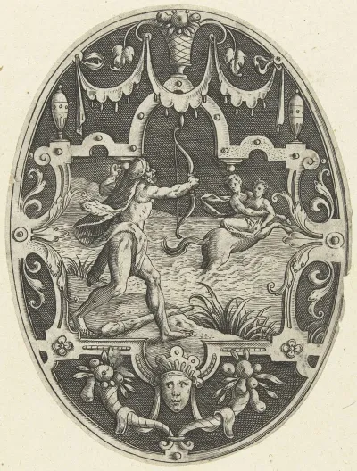 Hercules Shoots Down The Centaur Nessus Who Is Trying To Kidnap Deianira