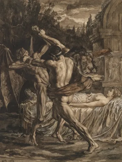 Hercules Wrestling With Death For The Soul Of Alcestis
