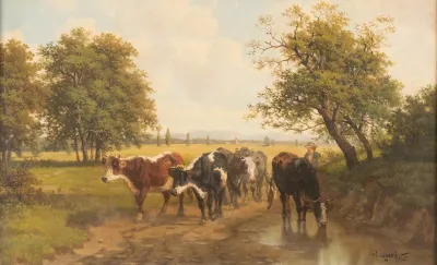 Herd Of Cows In Vast Landscape