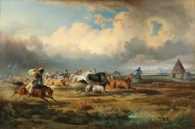 Herd Of Horses On The Puszta