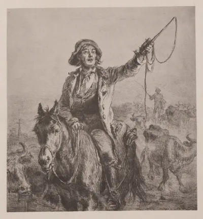 Herdsman Driving Cattle 2