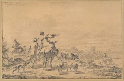 Herdsmen In An Italian Landscape