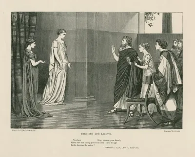 Hermione And Leontes Paulina Nay Present Your Hand Winters Tale Act V Scene Iii