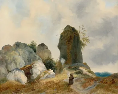 Hermit In A Rocky Landscape
