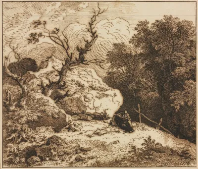 Hermit In A Wooded Landscape