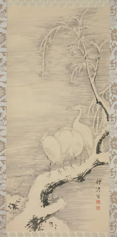 Herons In The Snow