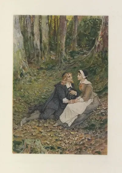 Hester And Dimmesdale In The Forest