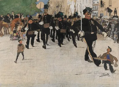 Het Defile Van De Burgerwacht In Gent