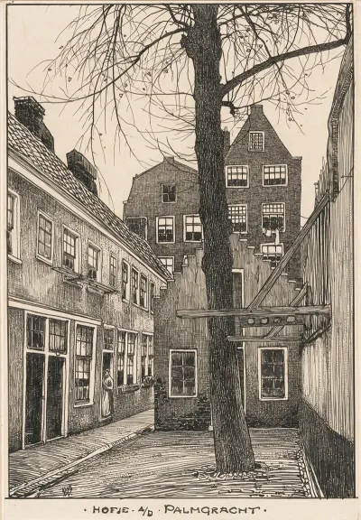 Het Hofje Aan De Palmgracht Te Amsterdam