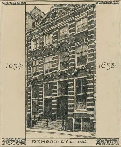 Het Rembrandthuis Aan De Joden Breestraat Te Amsterdam