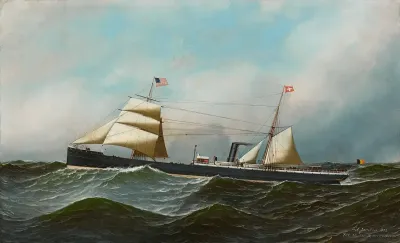 Het Stoomschip Met Hulpzeilvermogen Henry Edye Van De White Cross Line