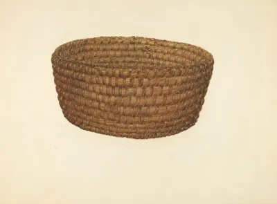 Hickory Bark And Oat Straw Basket