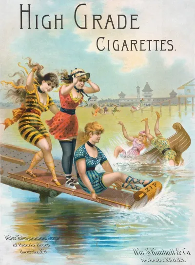 High Grade Cigarettes Water Tobagganning Scence At Ontario Beach Rochester Ny