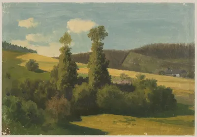Highland Landscape With Poplars