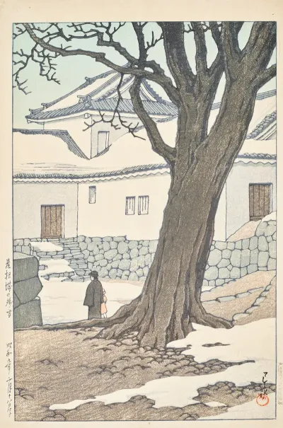 Hikonejo No Zansetsu Lingering Snow At Hikone Castle