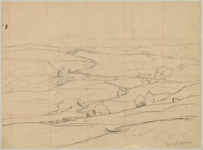 Hilly Landscape With A Road And Trees