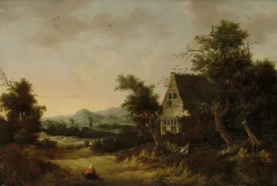 Hilly Landscape With Peasant Cottage