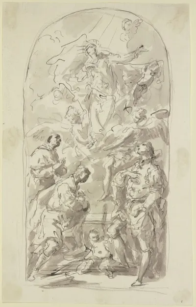 Himmelfahrt Mariens Mit Den Heiligen Gervasius Protasius Und Karl Borromaus
