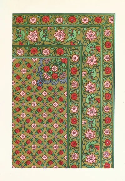 Hindoo Prayer Carpet In Silk And Gold Brocade