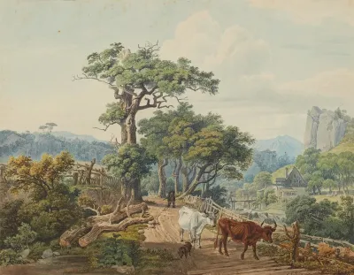Hirte In Bergiger Landschaft