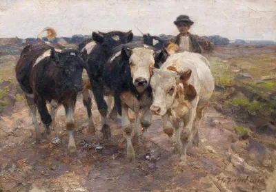 Hirte Mit Jungrindern 2