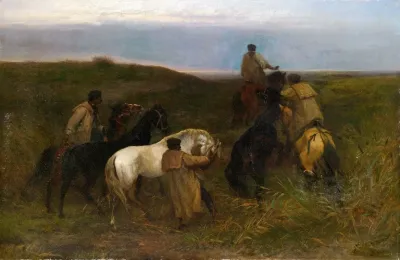 Hirten In Weiter Pustalandschaft