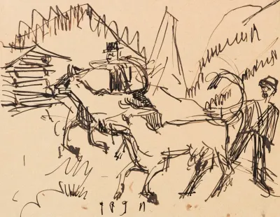 Hirten Und Kuhe Auf Der Stafelalp