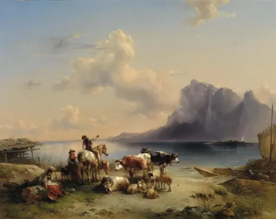 Hirten Und Vieh Am Attersee