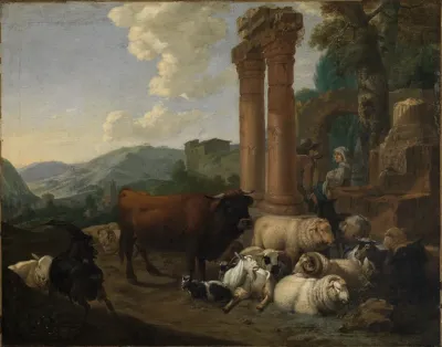 Hirtenszene In Romischer Ruinenlandschaft
