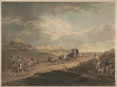 His Majesty King George Iii Returning To Town From Windsor With An Escort Of Tenth Prince Of Wales Own Light Dragoons