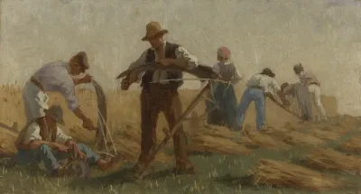 Histoire Du Ble Moissonneurs Aiguisant Leurs Faux