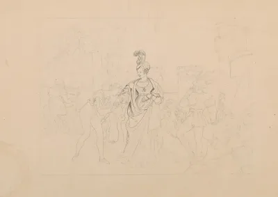 Historical Illustration Showing A Courtier Kissing The Hand Of A Lady In A Castle Courtyard