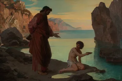 Hl Augustin Mit Knaben Am Meer