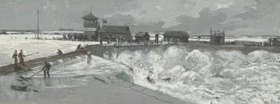 Hochwasser Beim Sperrschiff In Nusdorf 1897