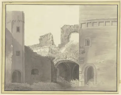 Hof Einer Burgruine Mit Blick In Ein Gewolbe