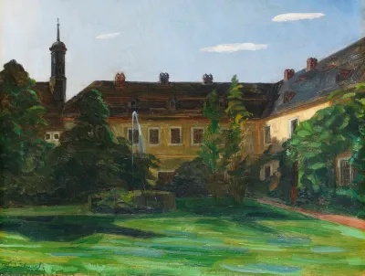 Hof Im Stift Neuburg Mit Springbrunnen Ii