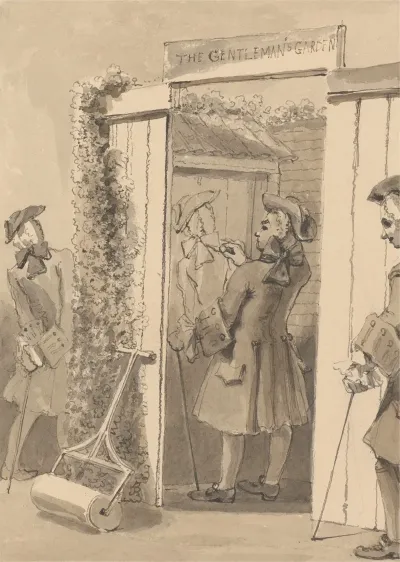 Hogarth Being Out Of His Time Draws His Companions Figure On The Door Of A Certain Place To The Great Admiration Of All His Friends