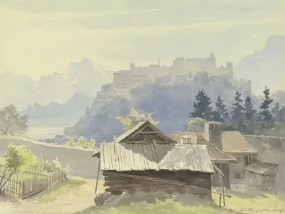 Hohensalzburg Vom Kapuzinerberg Aus Gesehen