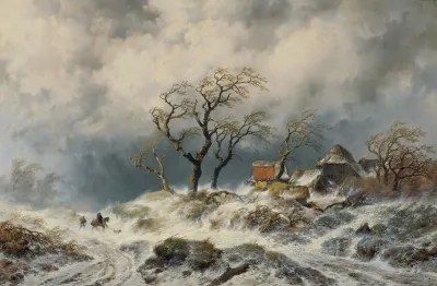 Hollandische Winterlandschaft Schneewehen