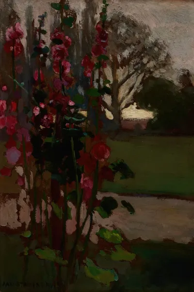 Hollyhocks Polish Autumn